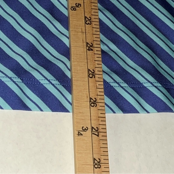 Weekends by Chico’s Striped Blue Purple Golf Tennis Zip Short Sleeve Shirt Size2 - Picture 8 of 10